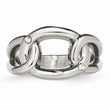Stainless Steel Polished Crystal Ring