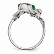 Stainless Steel Polished with Crystal Frog Ring