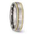 Stainless Steel Brushed and Polished Yellow IP-plated Band