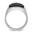 Stainless Steel Polished with Solid Black Carbon Fiber Ring