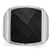 Stainless Steel Polished with Solid Black Carbon Fiber Ring