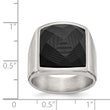 Stainless Steel Polished with Solid Black Carbon Fiber Ring