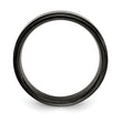 Stainless Steel Brushed and Polished Black IP-plated 8mm Band