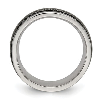 Stainless Steel Polished Black IP-plated 7.80mm Band
