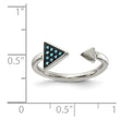 Stainless Steel Polished with Reconstructed Turquoise Triangle Ring