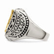 Stainless Steel w/14k Accent Antiqued and Polished Eagle Ring