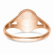 Stainless Steel Polished Rose IP-plated Oval Disc Ring