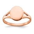 Stainless Steel Polished Rose IP-plated Oval Disc Ring