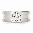 Stainless Steel Fleur de lis 10mm Brushed & Polished Band