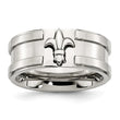 Stainless Steel Fleur de lis 10mm Brushed & Polished Band