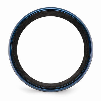 Black Carbon Fiber with Brushed Blue IP-plated Stainless Steel 8mm Band