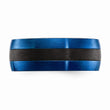 Black Carbon Fiber with Brushed Blue IP-plated Stainless Steel 8mm Band