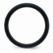 Stainless Steel Brushed and Polished Black/Blue IP-plated 8.00mm Band