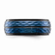 Stainless Steel Brushed and Polished Black/Blue IP-plated 8.00mm Band