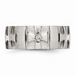 Stainless Steel Crosses w/Diamond 9.00mm Brushed & Polished Band