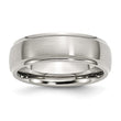 Stainless Steel Ridged Edge 7mm Brushed and Polished Band