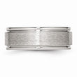 Stainless Steel Grooved Edge 8mm Brushed and Polished Band