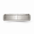 Stainless Steel Grooved Edge 6mm Brushed and Polished Band