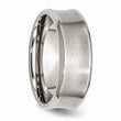 Stainless Steel Beveled Edge Concave 8mm Brushed Band