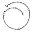 Stainless Steel Polished Hearts with 1in extension Anklet