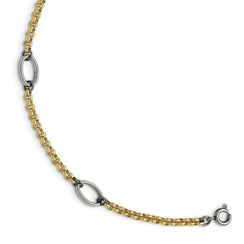 Stainless Steel Polished Yellow IP-plated Anklet