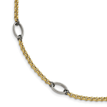 Stainless Steel Polished Yellow IP-plated Anklet