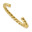 Stainless Steel Twisted Polished Yellow IP-plated Cuff Bangle