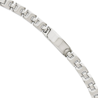 Stainless Steel Polished ID Plate 9in Bracelet