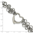 Stainless Steel Polished Circles w/Heart 7.5in Bracelet