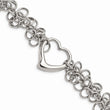 Stainless Steel Polished Circles w/Heart 7.5in Bracelet