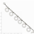 Stainless Steel Polished Dangle Circles 7.5in Bracelet