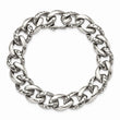 Stainless Steel Antiqued & Polished Links 8.5in Bracelet