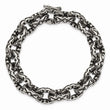 Stainless Steel Antiqued and Textured 8.25in Bracelet