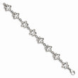 Stainless Steel Polished Cut-out Flowers 7.5in Bracelet