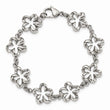 Stainless Steel Polished Cut-out Flowers 7.5in Bracelet