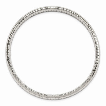 Stainless Steel Textured Hollow Slip-on Bangle