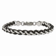 Stainless Steel Polished & Black IP-plated 8.25in Bracelet