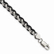 Stainless Steel Polished & Black IP-plated 8.25in Bracelet