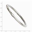 Stainless Steel Textured & Polished Hollow Bangle Bracelet - Birthstone Company