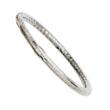 Stainless Steel Textured & Polished Hollow Bangle Bracelet - Birthstone Company