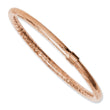 Stainless Steel Rose IP-plated Textured & Polished Hollow Bangle