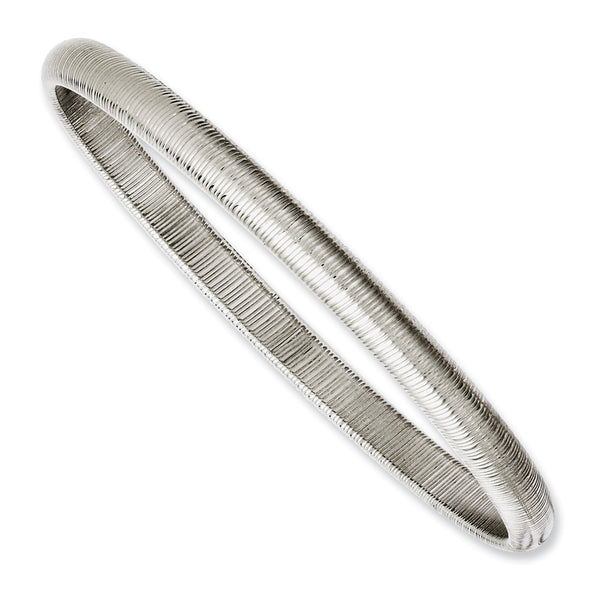 Stainless Steel Textured Hollow Slip-on Bangle