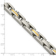 Stainless Steel 14k Yellow Inlay 8in Bracelet