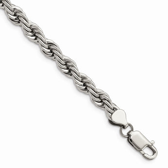 Stainless Steel Polished 7mm Rope Bracelet