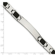 Stainless Steel Polished Black Carbon Fiber Inlay 8.5in Bracelet