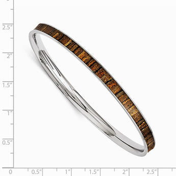 Stainless Steel Brown and Black Enameled Bangle