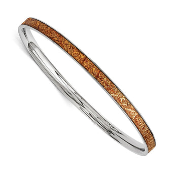 Stainless Steel Yellow Enameled Bangle
