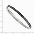 Stainless Steel Black and White Enameled Bangle