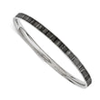Stainless Steel Black and White Enameled Bangle