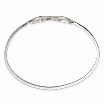 Stainless Steel Infinity Polished CZ Bangle